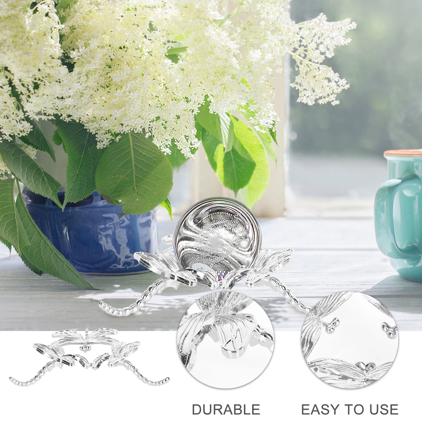 

1Pc Crystal Ball Holder Metal Base Display Rack Silver Medium Home Decor Reusable Stand Artistic Elegant