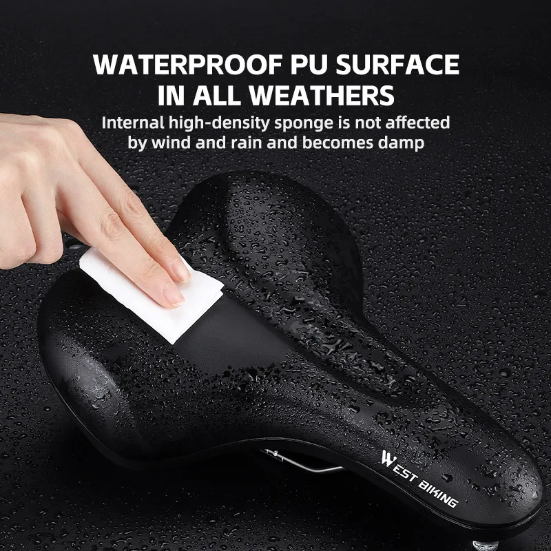 غرب ركوب الدراجات سرج دراجة مرونة عالية للصدمات MTB الطريق دراجة وسادة مقاوم للماء مريح الدراجات مقعد الدراجة الملحقات