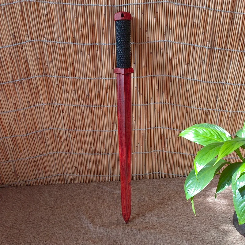 Chinese Sword Short Sword Length 50cm Full-Length Solid Wood Sword Made of Purple Sandalwood Material Solid Hardwood Martial Arts Prop - view 6