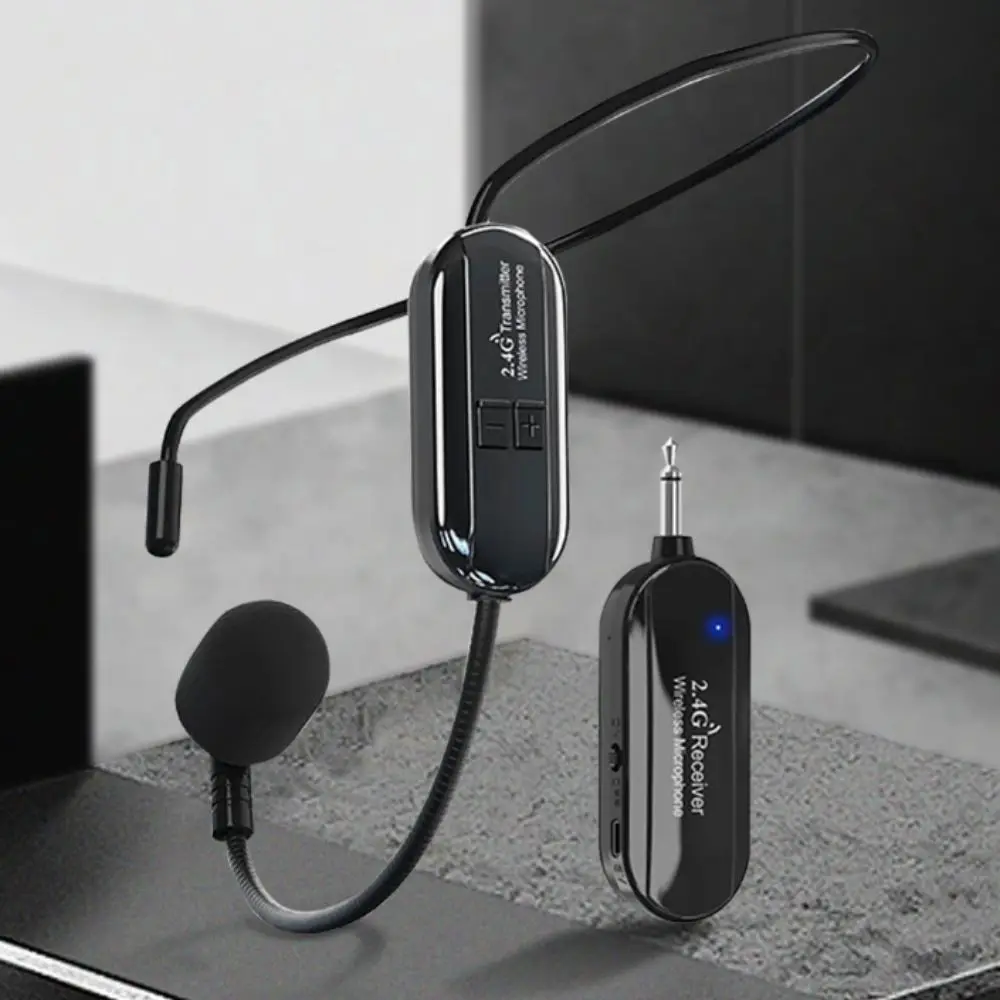 Transmitter with Receiver Wireless Lavalier Microphone Head-mounted Design Wireless Technology Head-mounted Microphone