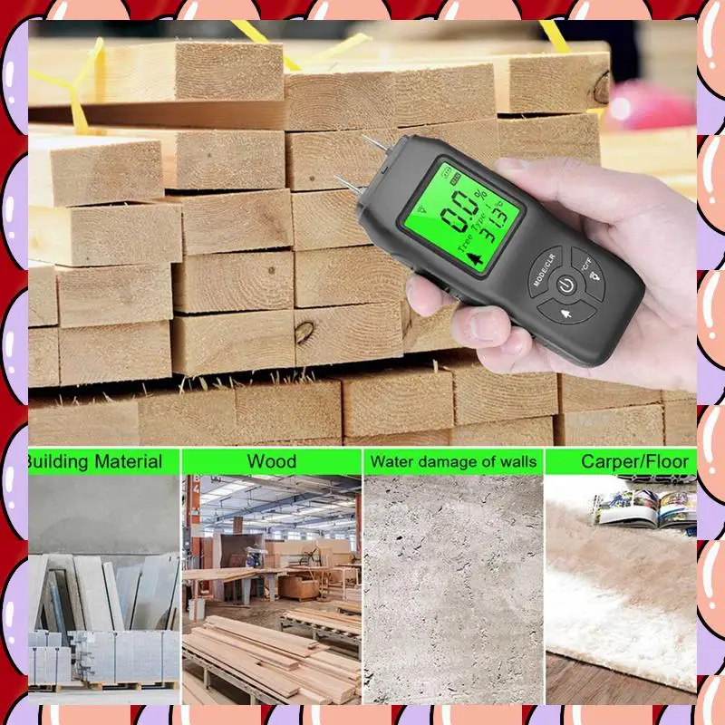 

A72Z 2X Digital Moisture Meter, Water Leak Detector, Moisture Tester, Pin Type, Backlit LCD Display,Wood Humidity Tester