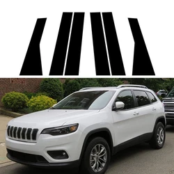 For Jeep Cherokee KL 2014-2019 2020 2021 2023 Glossy Piano Black Car Door Window Pillar Center Post Trim Stickers Auto Styling