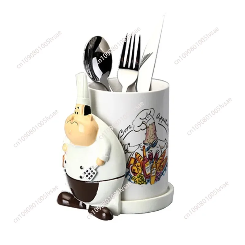 Kitchen Chef Knife Fork Cartridge Knife Holder Drain Chopstick Cartridge Storage Rack Restaurant Creative Ceramic