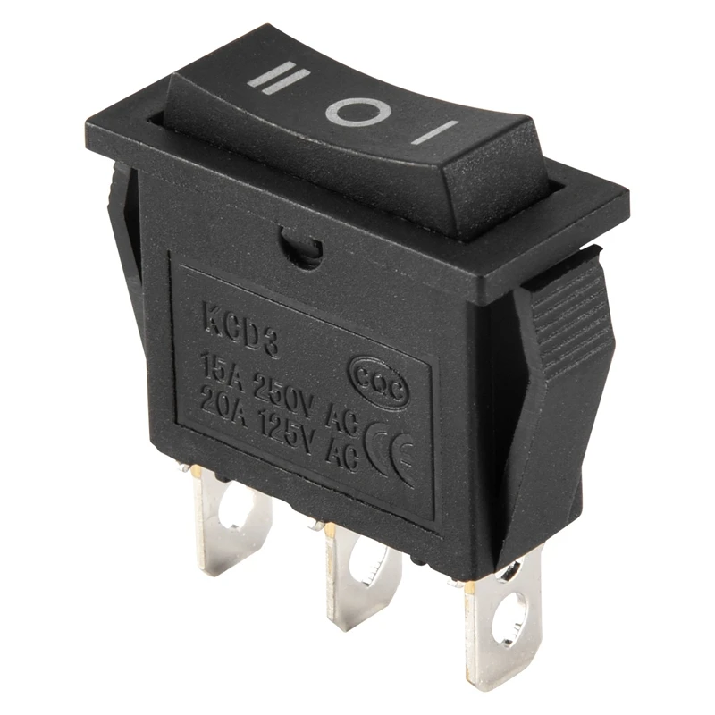 AC15A/250V 20A/125V 3-контактный SPDT ON-OFF-ON 3-позиционный кулисный переключатель