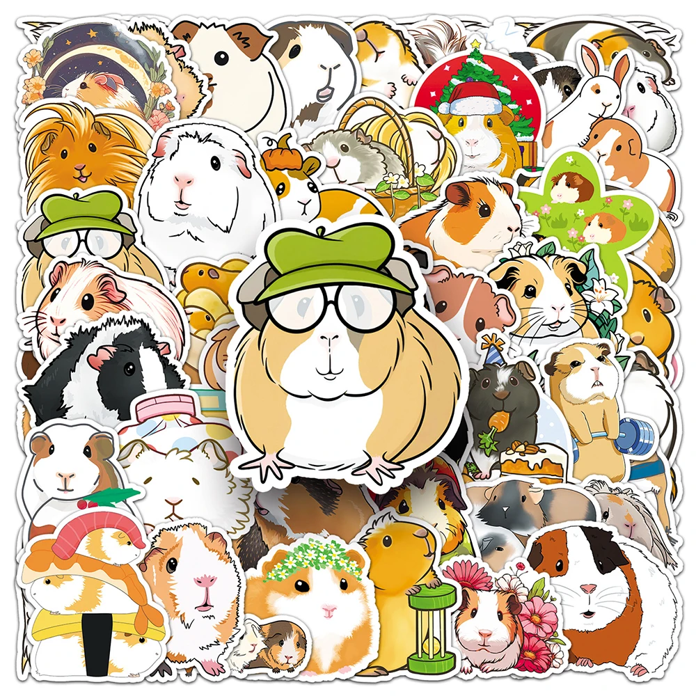 

10/30/50pcs Cute Animal Cartoon Cavia Porcellus Stickers Decals DIY Laptop Fridge Suitcase Notebook Decoration Sticker Kids Toys