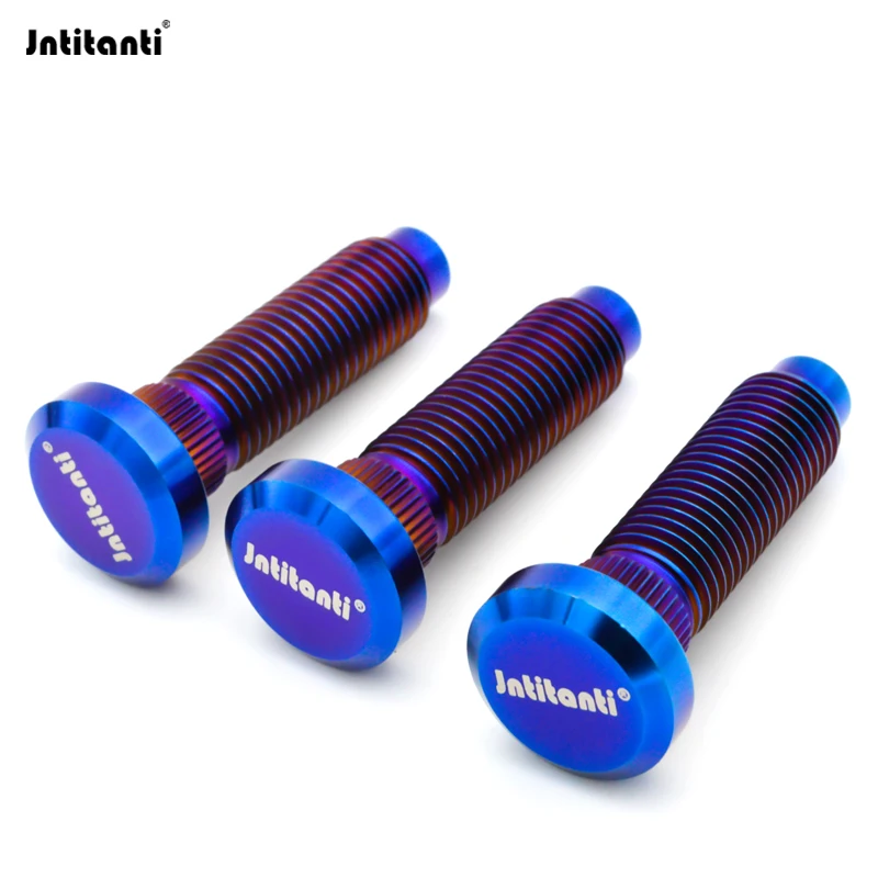 Jntitanti Gr5 التيتانيوم Ti-6Al-4V عجلة سبلاين مسمار M14x1.5mm لعجلات فورد موستانج #3