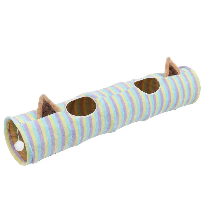 Print Cat Tunnel Crinkly 2-Way Fun Pet Play Toy Kitten Collapsible Rabbit Style Collapsible Cat Products