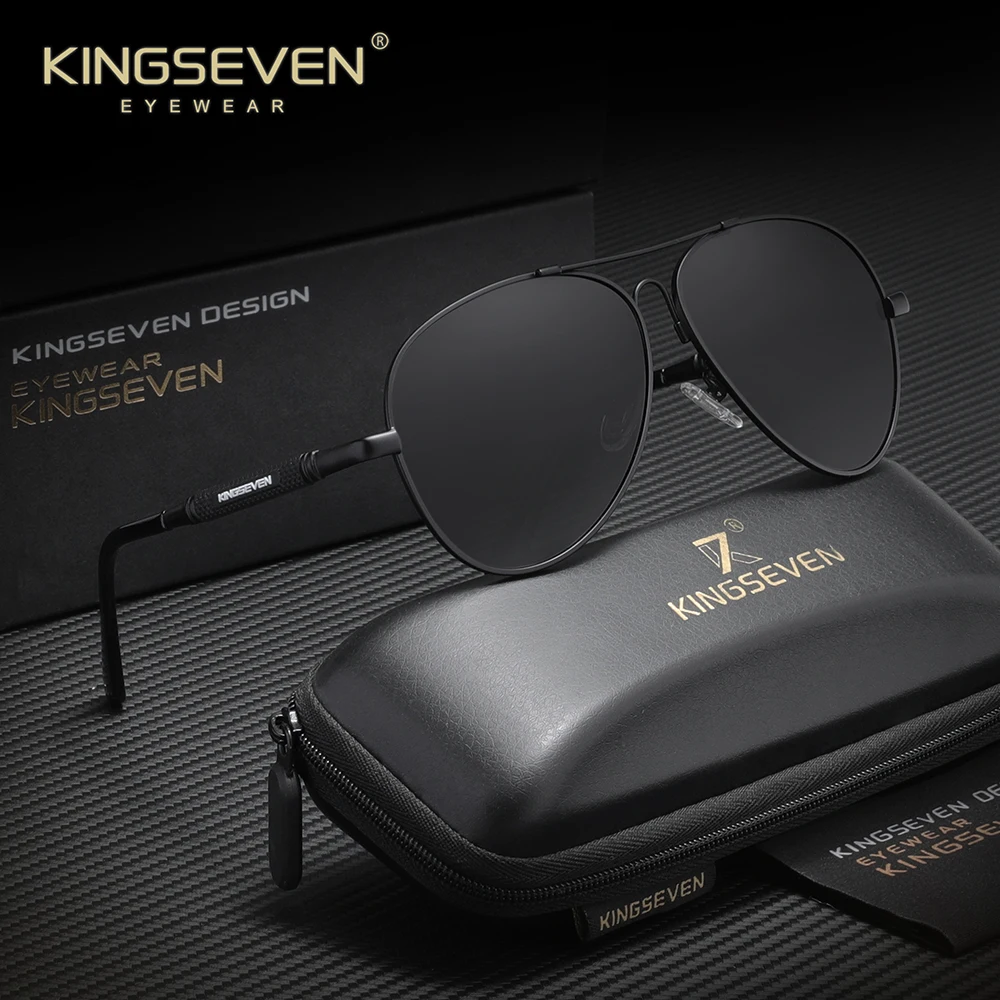 

Солнцезащитные очки KINGSEVEN Pilot, поляризационные очки UV400 для мужчин и женщин, очки для вождения в алюминиево-магниевой оправе