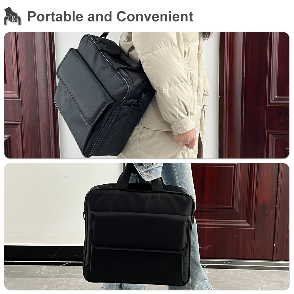 حقيبة تخزين جهاز العرض من سلسلة TouYinger Q12 مناسبة لمعظم أجهزة العرض الكبيرة وحقيبة سوداء متعددة الوظائف