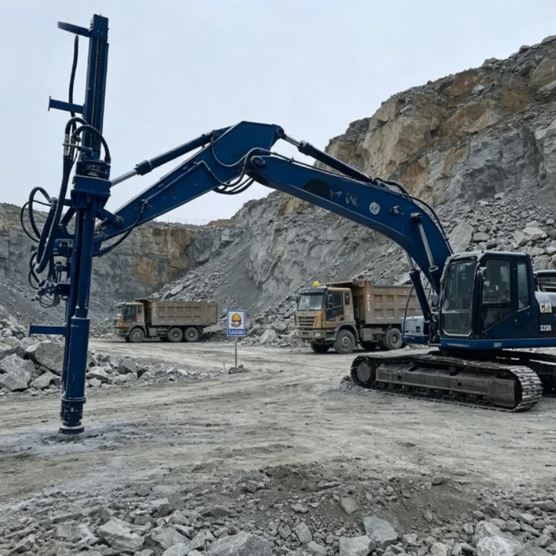 Integrated Rock Drill and Splitter Machine Hydraulic Rig For Large Scale Open Pit Mine Granite Quarry Rock Block Excavation