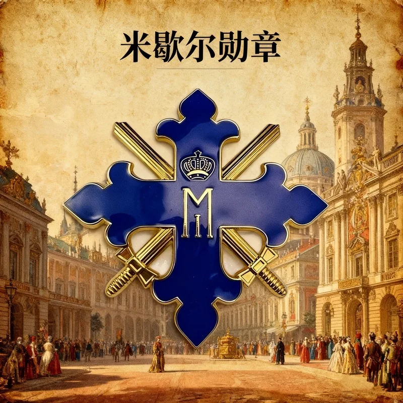 

Wholesale Romanian Michel Medal of Bravery Blue Cross Badge German Medal Christmas Gift Pendant