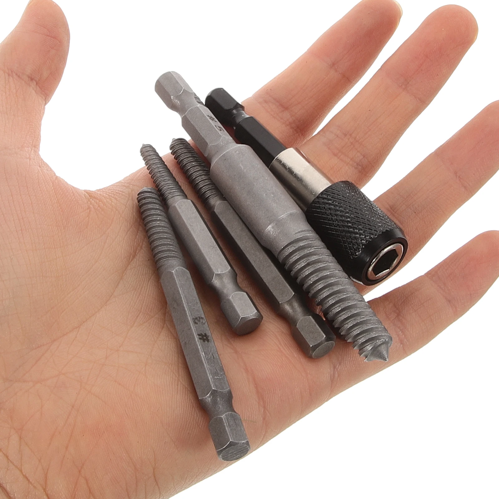 

1 set Screw Extractor Set for Broken Stripped Screws Bolts Handle Tool Kit Remover Steel Repair Plumbing Carpenter Mechanic