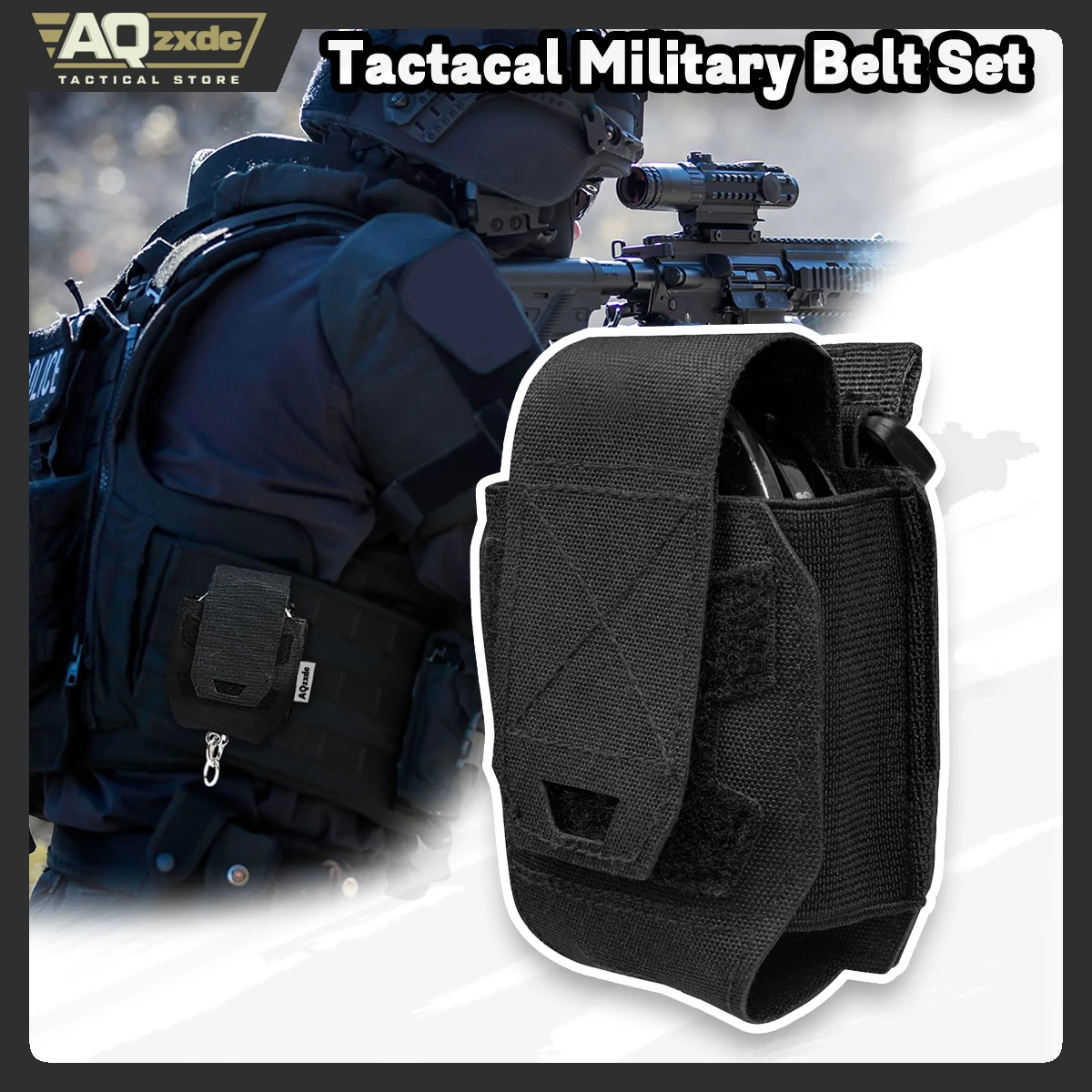 

Кобура для наручников полиции AQzxdc, чехол для наручников MOLLE подходит для нескольких манжет, чехол для наручников для рабочего ремня, тактический жилет, быстросъемный