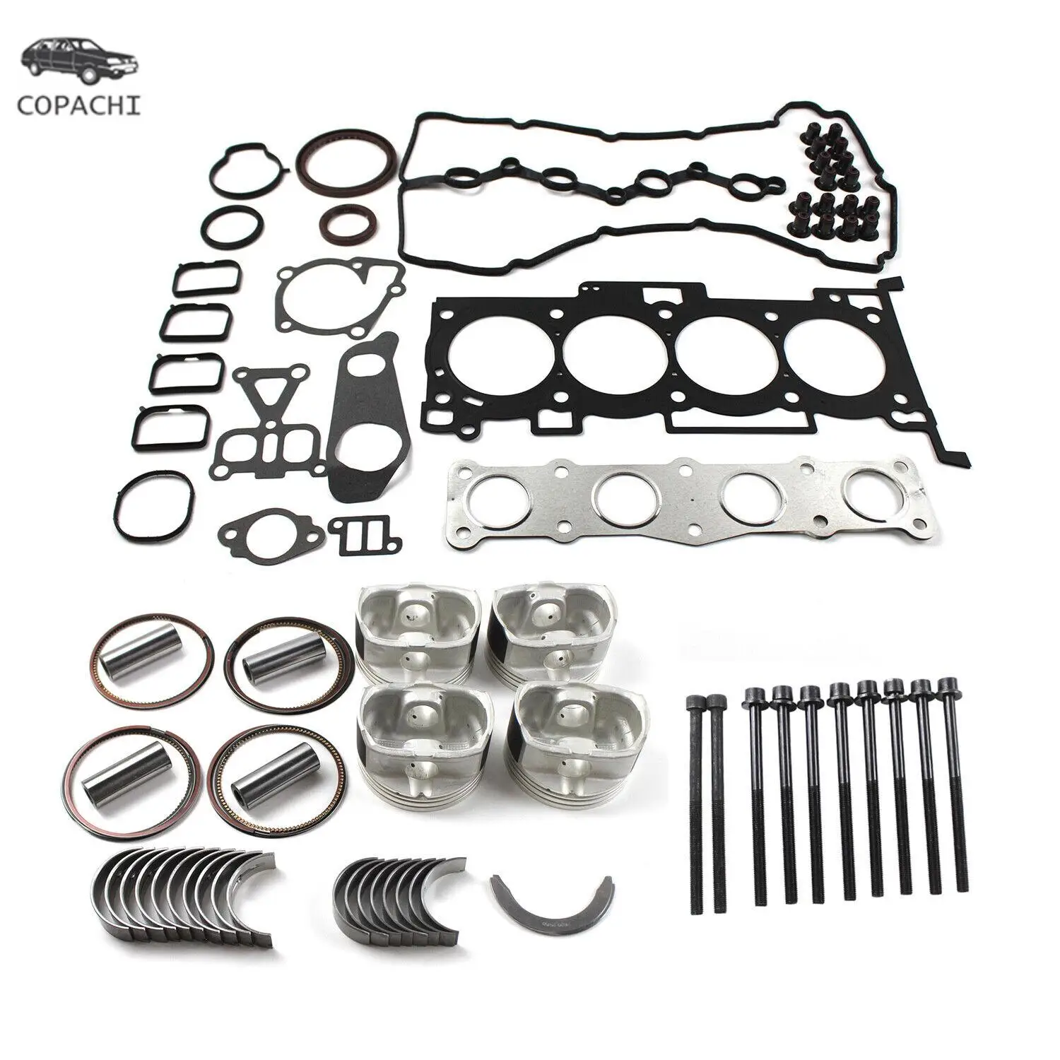 

20910-2GL00 G4KE 2.4L Engine Car Overhaul Rebuild Gasket Kit Main&Rod Bearing Head Bolts Piston For Hyundai KIA Sonata Sorento