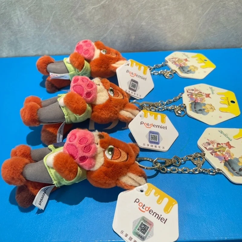 Potdemiel Disney Zootopia Judy & Nick Clawhauser Plüsch-Schlüsselanhänger – weiches Stofftier, süßes Sammlergeschenk für Kinder und Fans
