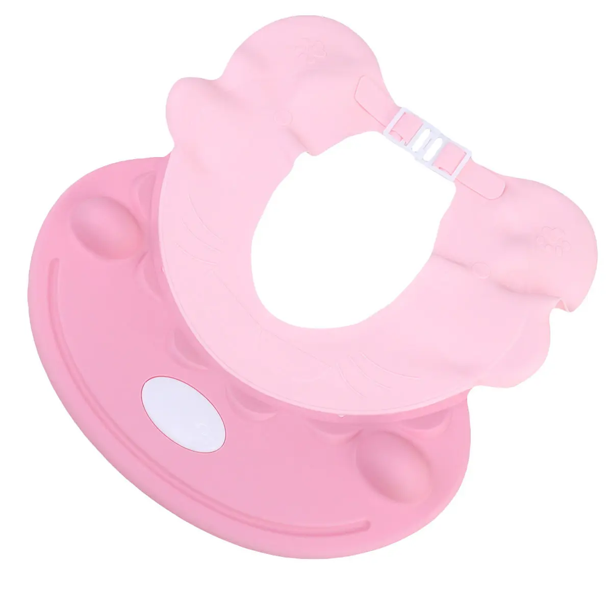 Adjustable Baby Bath Hat Waterproof Ear Protector Pink Cartoon Design Lightweight Hair Washing Shampoo Shower Cap