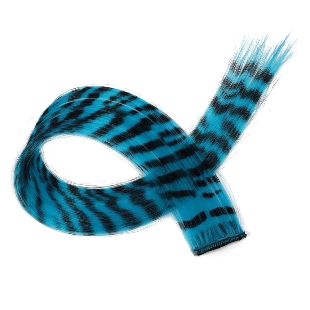 Заколки для наращивания волос с принтом в полоску, красочные синтетические мелирование волос, 18-дюймовые прямые парики, шиньоны для ежедневного использования, вечеринки