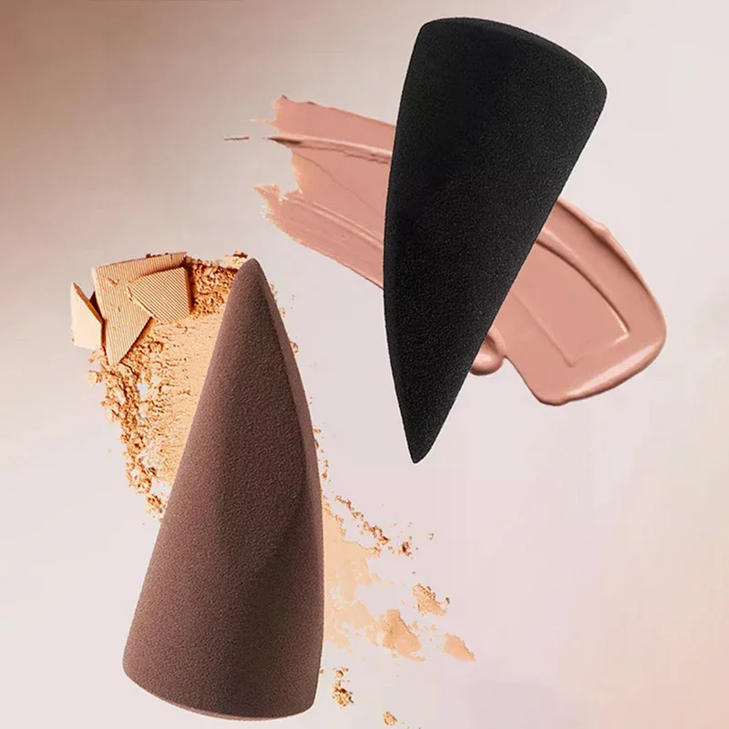 1/2PCS Precision Makeup Sponge Black Brown Wet And Dry Use Soft Sponge Powder Puffs Fingertips Cosmetic Puff Easy To Use Tools