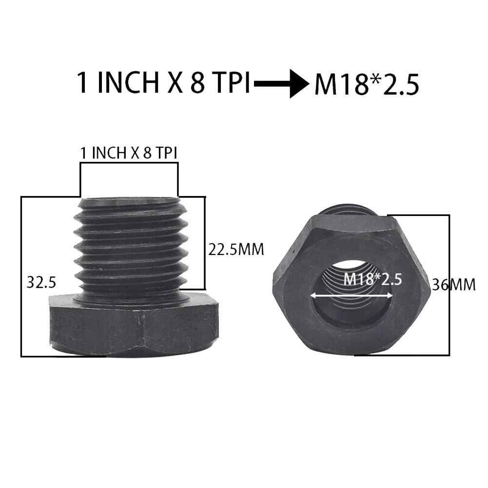 1PCS Chuck Adapter M18X2.5 To 1-8TPI Wood Lathe Chuck Adapters For High-speed Turning Of Metal Or Wood Woodworking Accessories