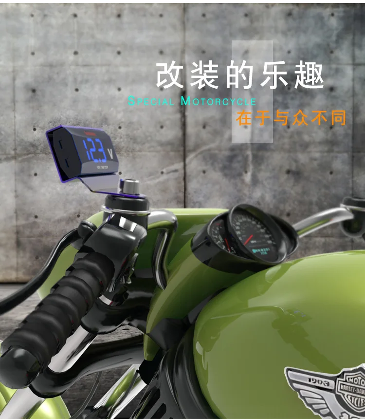 Waterproof LED Digital Voltmeter DC 10-150V, Motorcycle Battery Voltage Tester Monitoring Gauge with Mount Bracket
