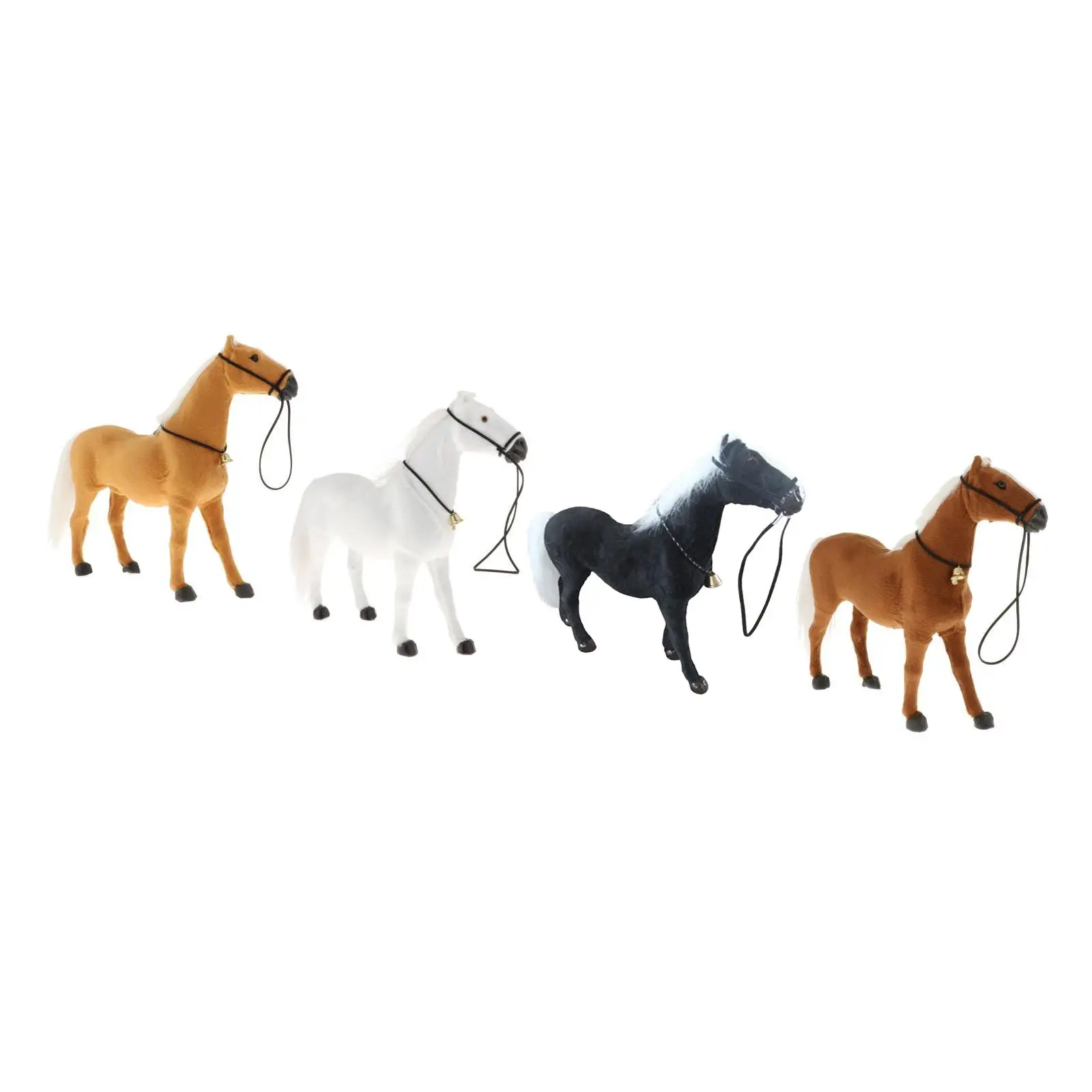 Collezioni realistiche di statue artigianali giocattolo modello di cavallo in pelliccia sintetica