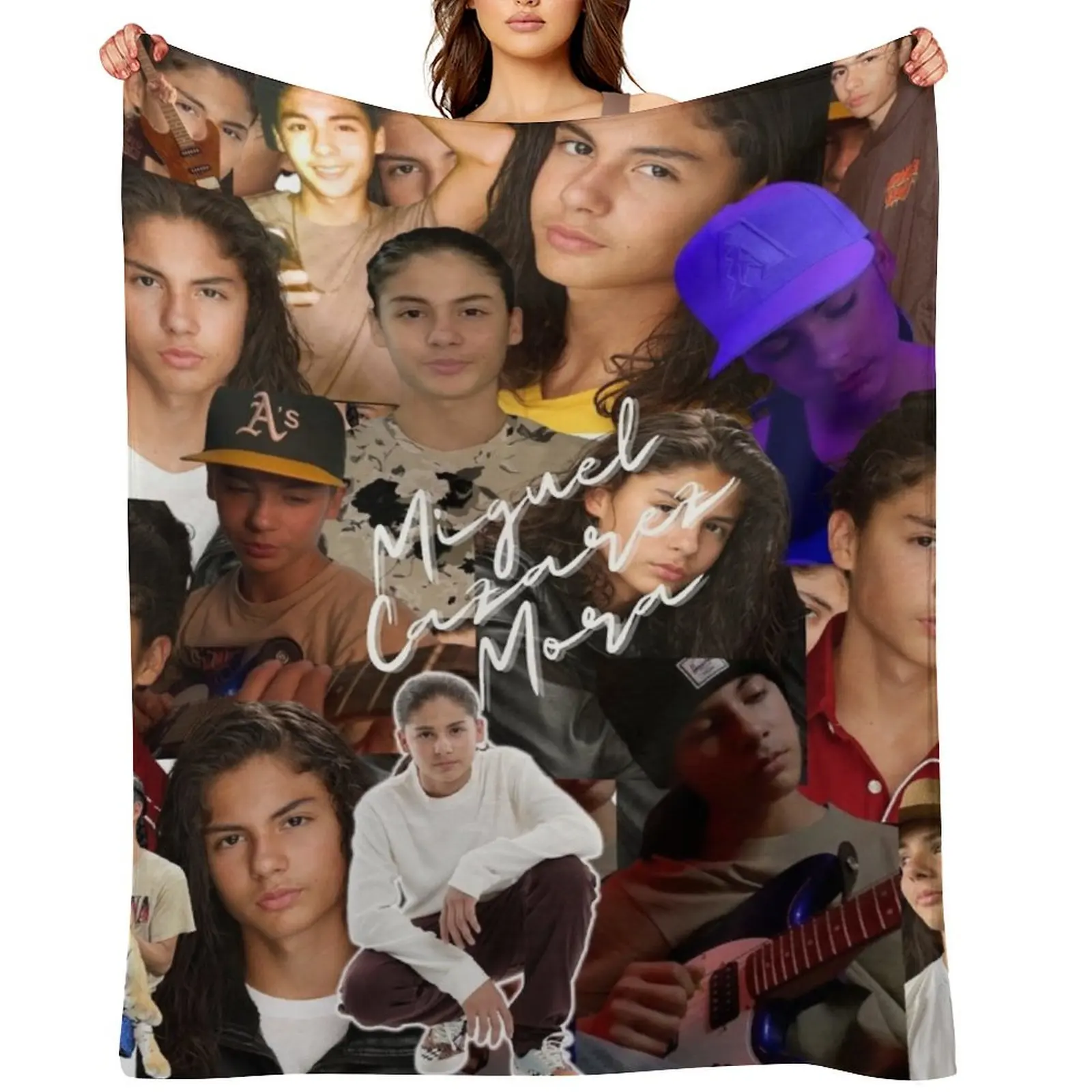 

Miguel Cazarez Mora Seamless Collage with Signature - 2 Throw Blanket Furry Decorative Throw Quilt Summer Blankets