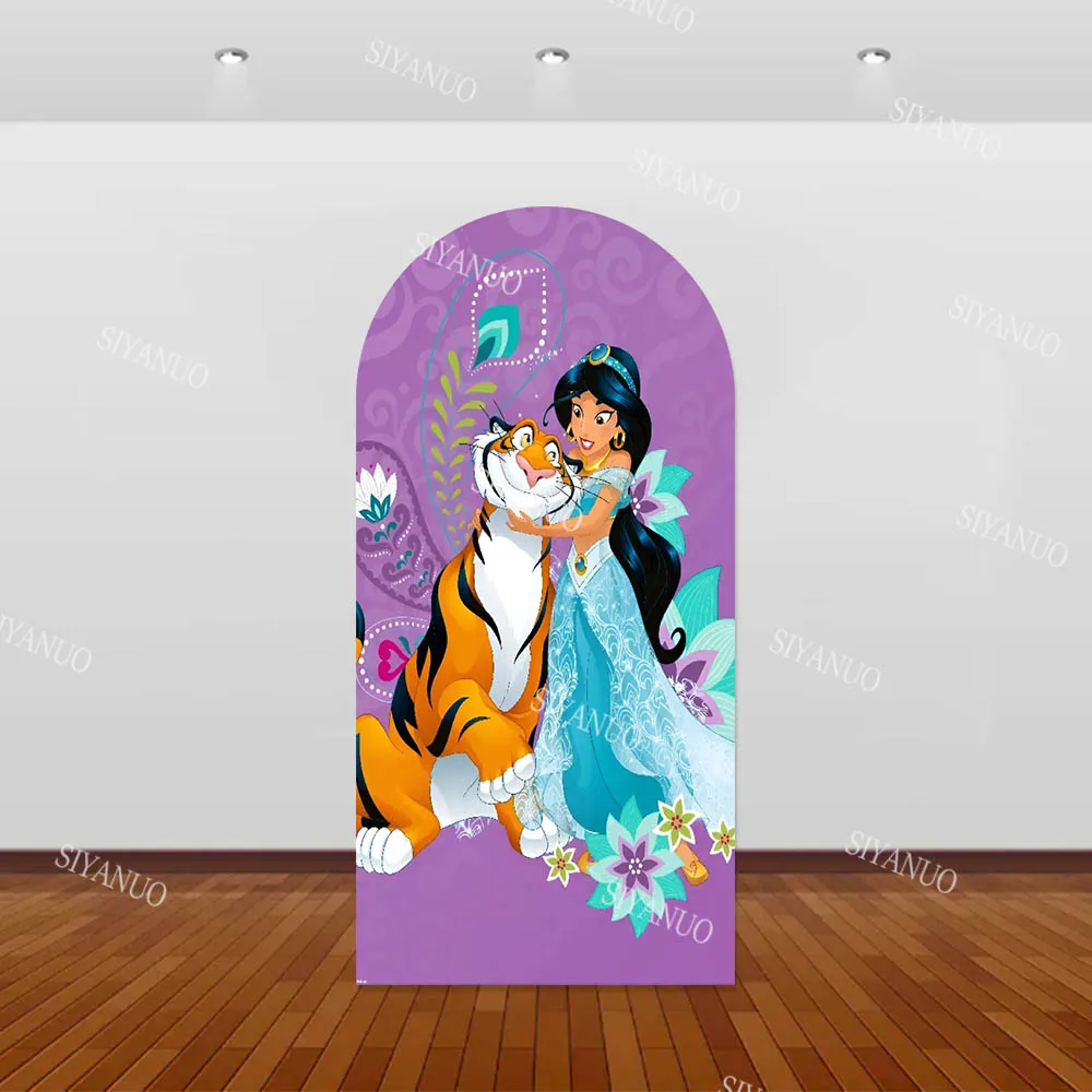 Princess Jasmine Aladdin Backdrop Baby Shower Kids Birthday Decoration Photo Arch Cover Photo Background Photography Backdrop - view 2