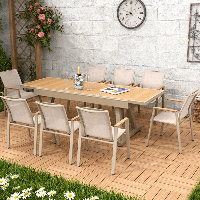 Modern Aluminum Garden Furniture Table and Chairs for Restaurant and Hotel Outdoor Dining Set
