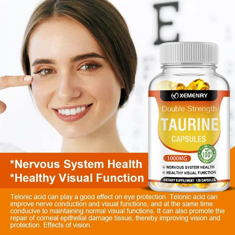 Taurine Capsules - for Reproductive System & Brain Development, Improve Memory Ability & Vision, Support Heart Health - Image 3