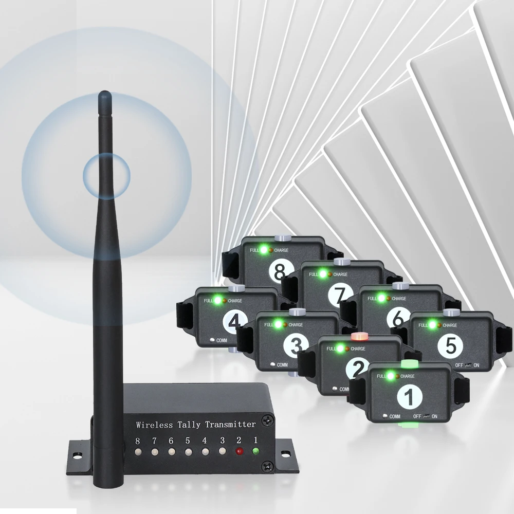 JJTS KATO 8 Users Tally Light Wireless Tally Universal Compatible Atem Switcher Direct Wireless Call and Tally Light
