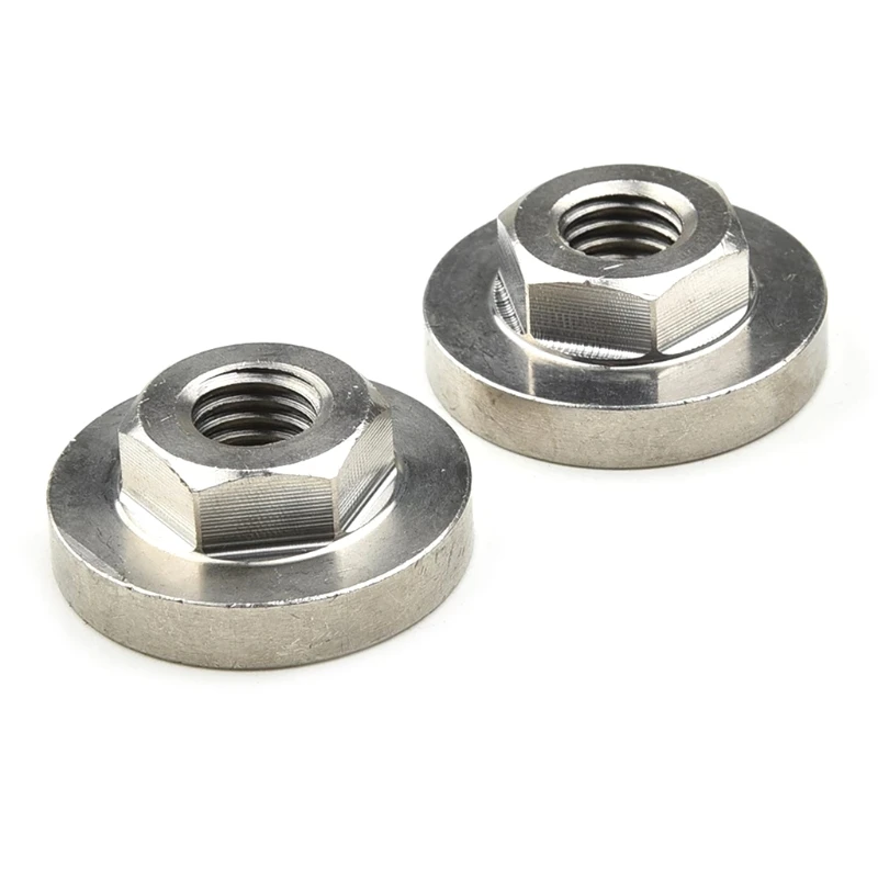 652F 2Pcs M10 Thread Replacement Angle Grinder Metal Pressure Plate Inner Outer Flange Nut Set Tools for 10mm Spindle Thread