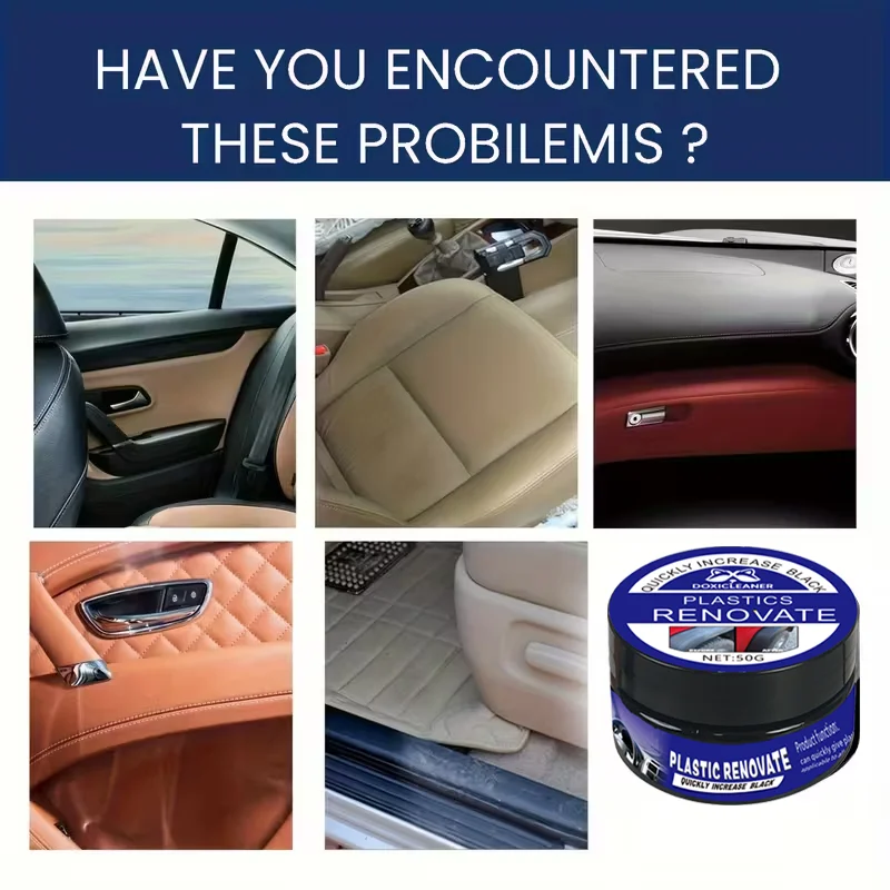 معجون إصلاح الإطارات والبلاستيك - يزيل الخدوش/الأكسدة، ويعيد اللمعان للإطارات/التقليم مع حماية من الأشعة فوق البنفسجية، وإصلاح 5 دقائق