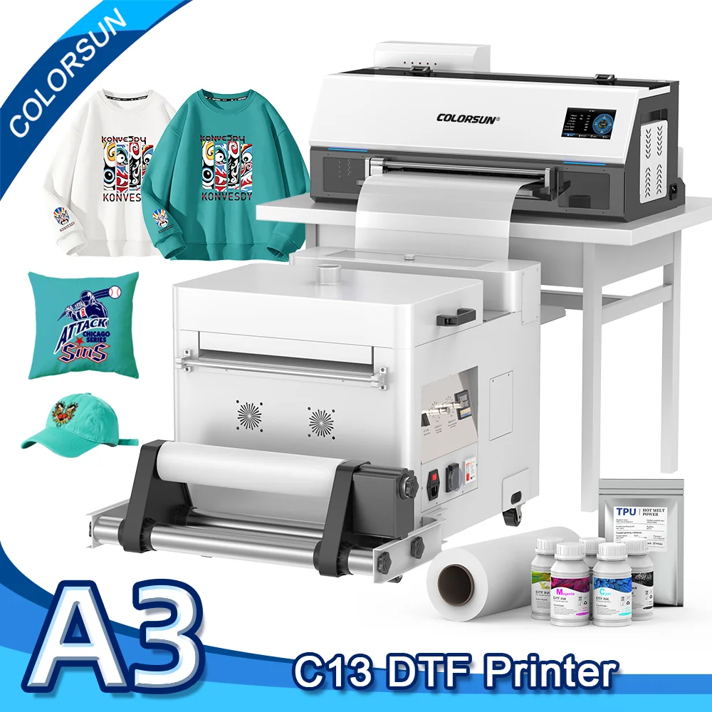 

Colorsun A3 DTF Printer For Epson XP600 Impressora A3 DTF Printing Machine Direct to Film DTF A3 Printers For T-shirt Hoodies