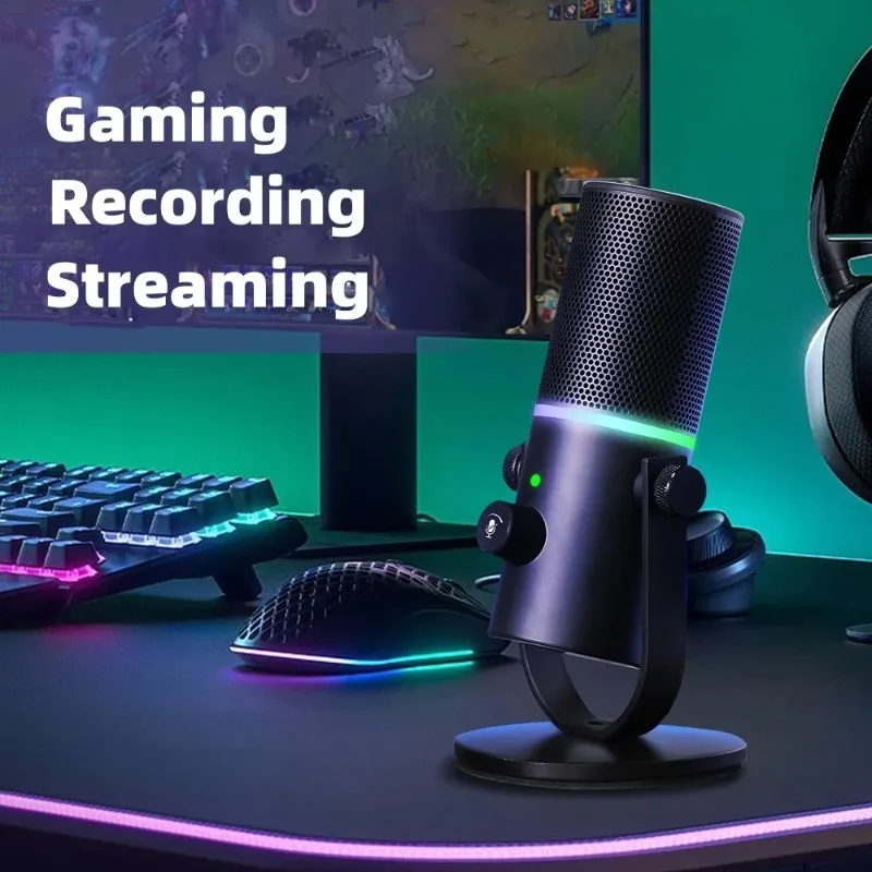 USB Professional Recording Microphone with RGB Gradient Light Effect,micro Gaming,microphone Pc, Microphone for Phone Podcast