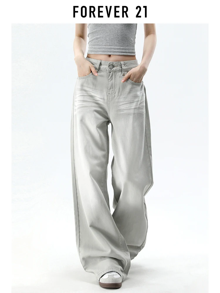 Jeans de Mezclilla Anchos Estilo Retro Americano para Mujer, Pantalones Largos Holgados y Estilizantes para Verano, Ropa Casual Forever 21