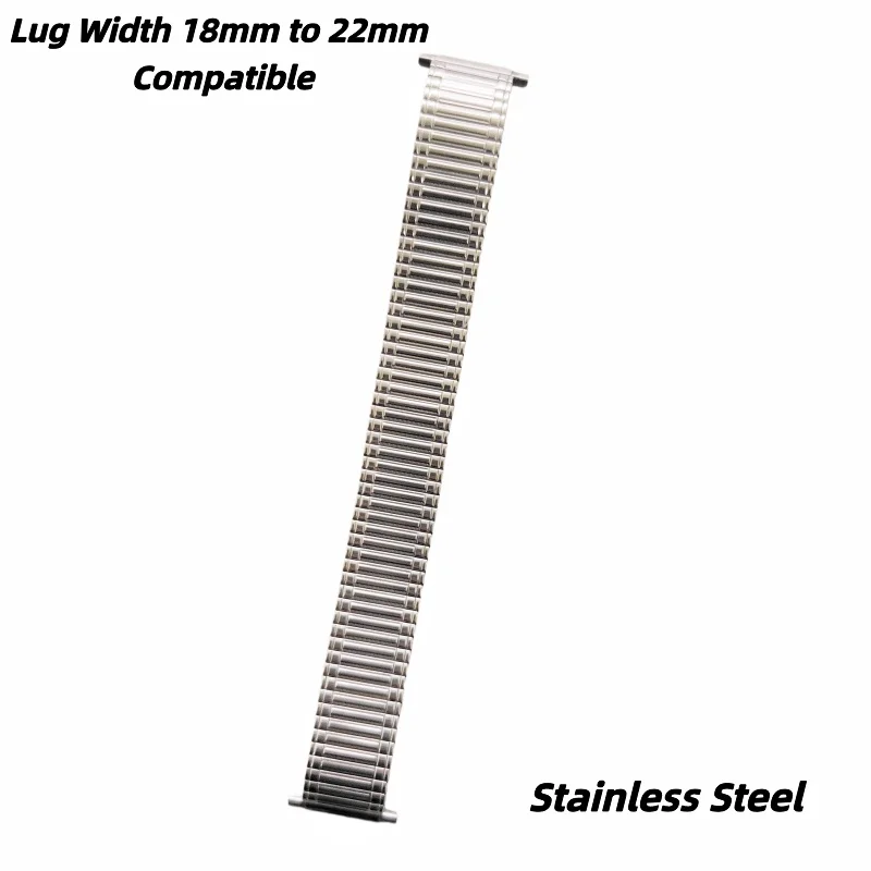 Wholesale 20PCS/Lot Elastic Stainless Steel Adjustable Watch Band Lug Connector Fits 18MM To 22MM Watch Straps Silver Color