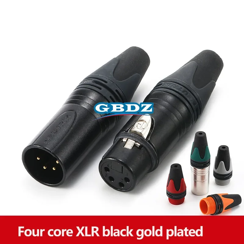Four Core NC4MXX-B  Male / Female Plug DIY Modification Earphones Plated With Gold And Silver With Color Ring And Tail XLR  Plug