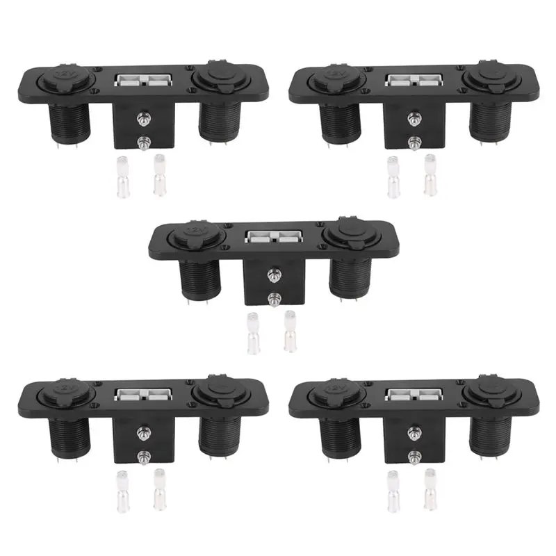 

5X Flush Mount For Anderson Plug Socket Double USB Socket Panel For Caravan Camper Boat Truck