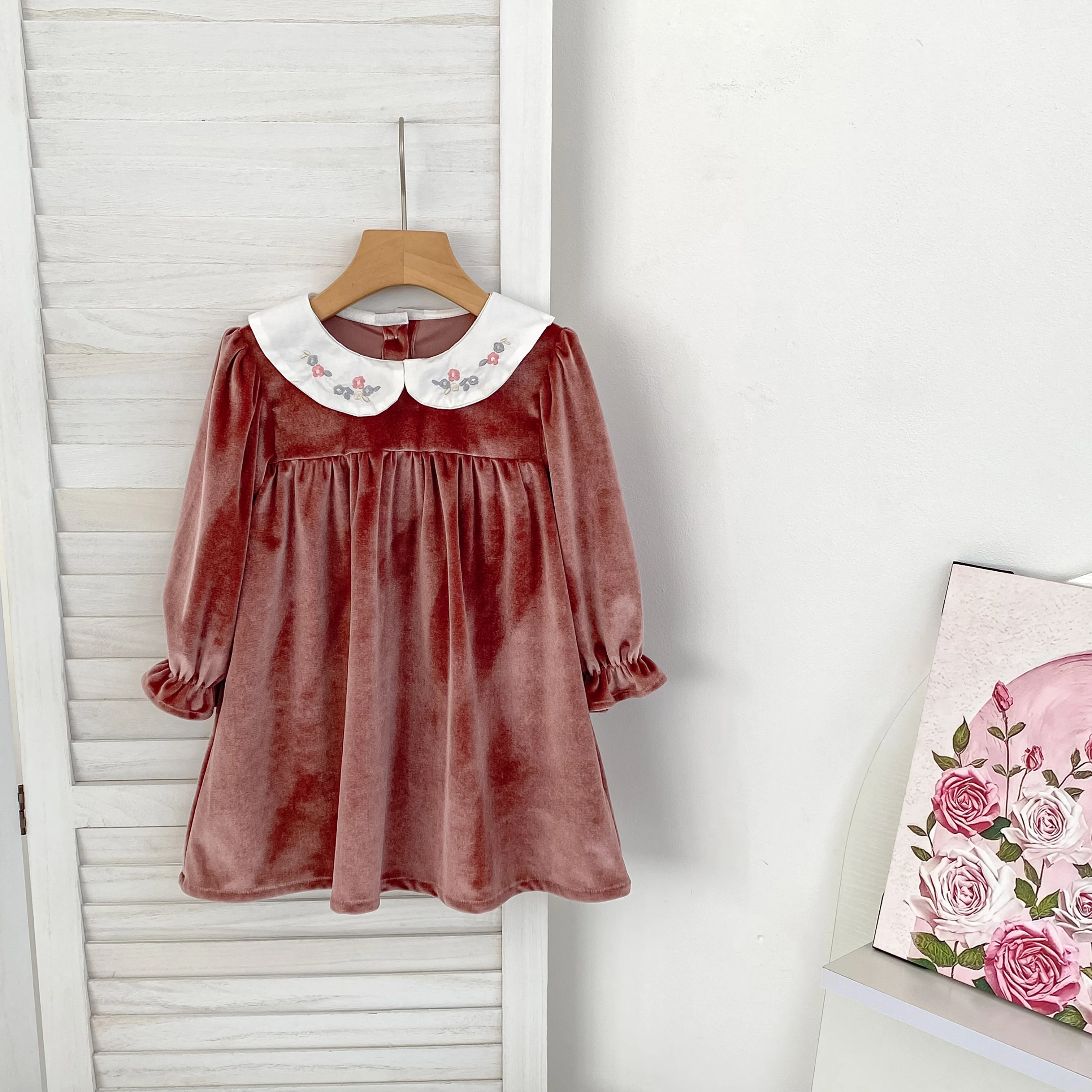 Herbst Baby Mädchen Kleidung Stickerei Weihnachten Party Kleid Kostüm 1-6Yrs Kleinkind Mädchen Geburtstag Kinder Kleidung Weihnachten Kleider – Detail 3