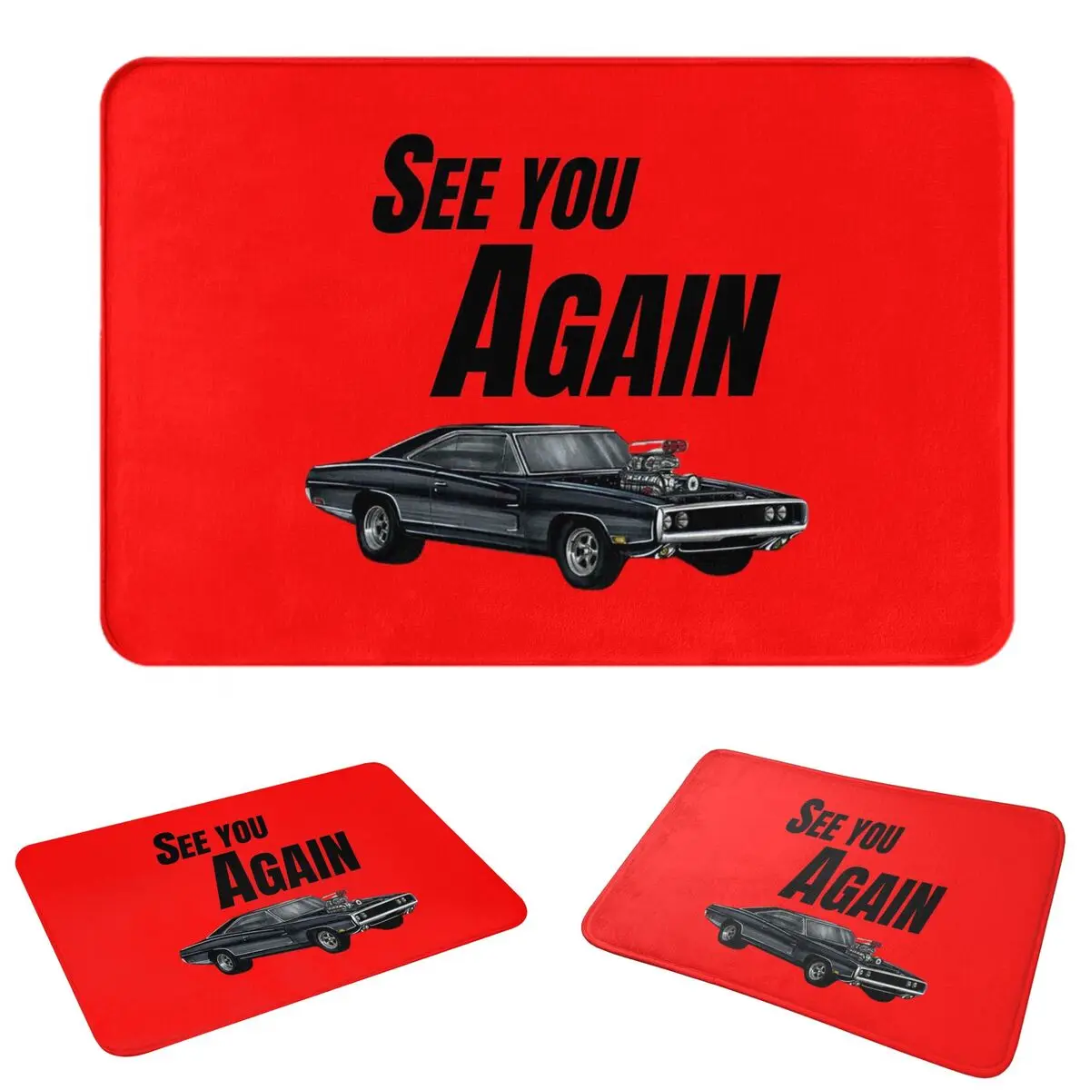 See You Again Fast And Furious Movie Doormat Absorbent Mat Carpet Rug Kitchen Entrance Home Floor Mat for Balcony Footpad Mats