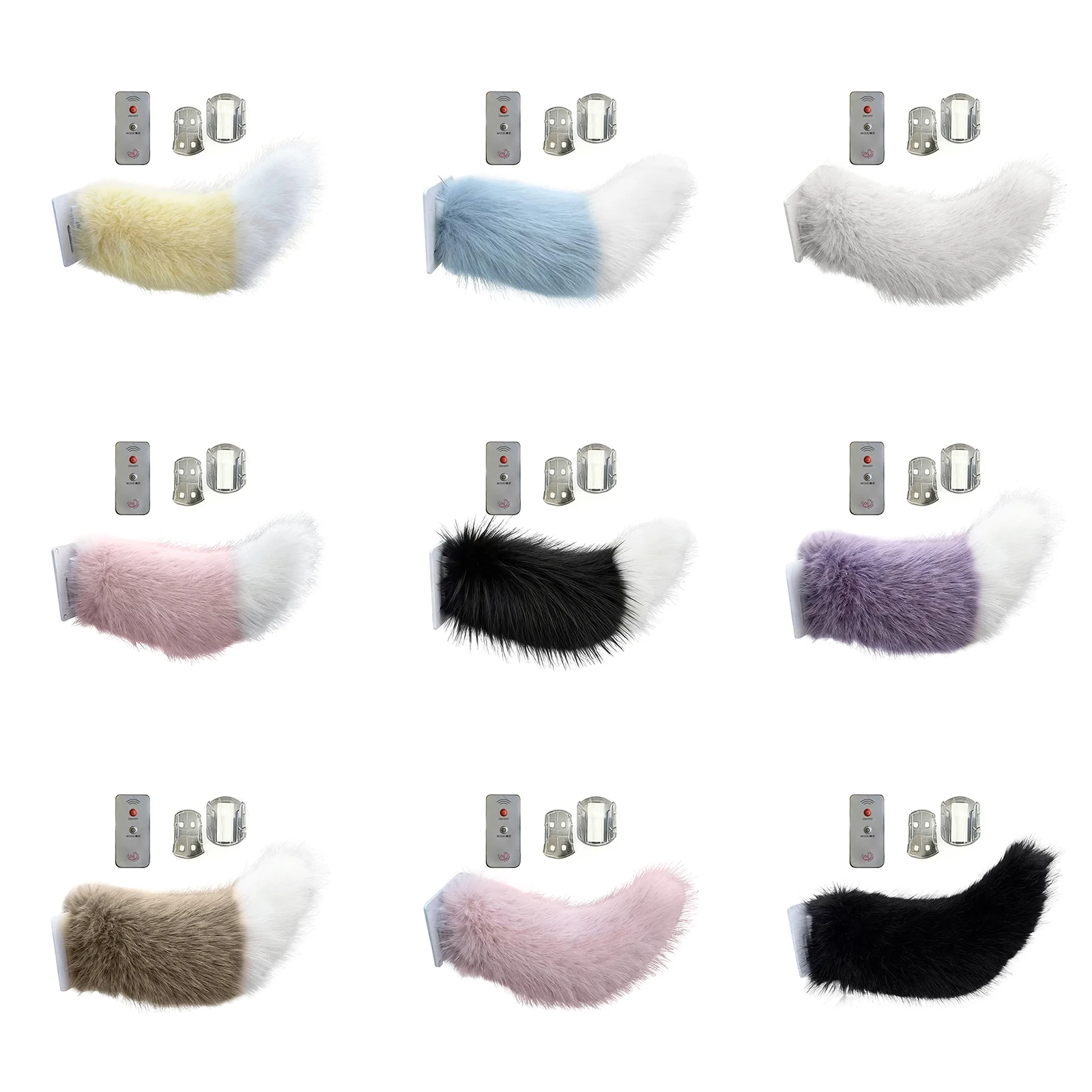 

Cute Fuzzy Wagging Moving Tail Rechargeable Electric Car Tail with Remote Control for Auto Trunk Bumpe Outing Social Occasions
