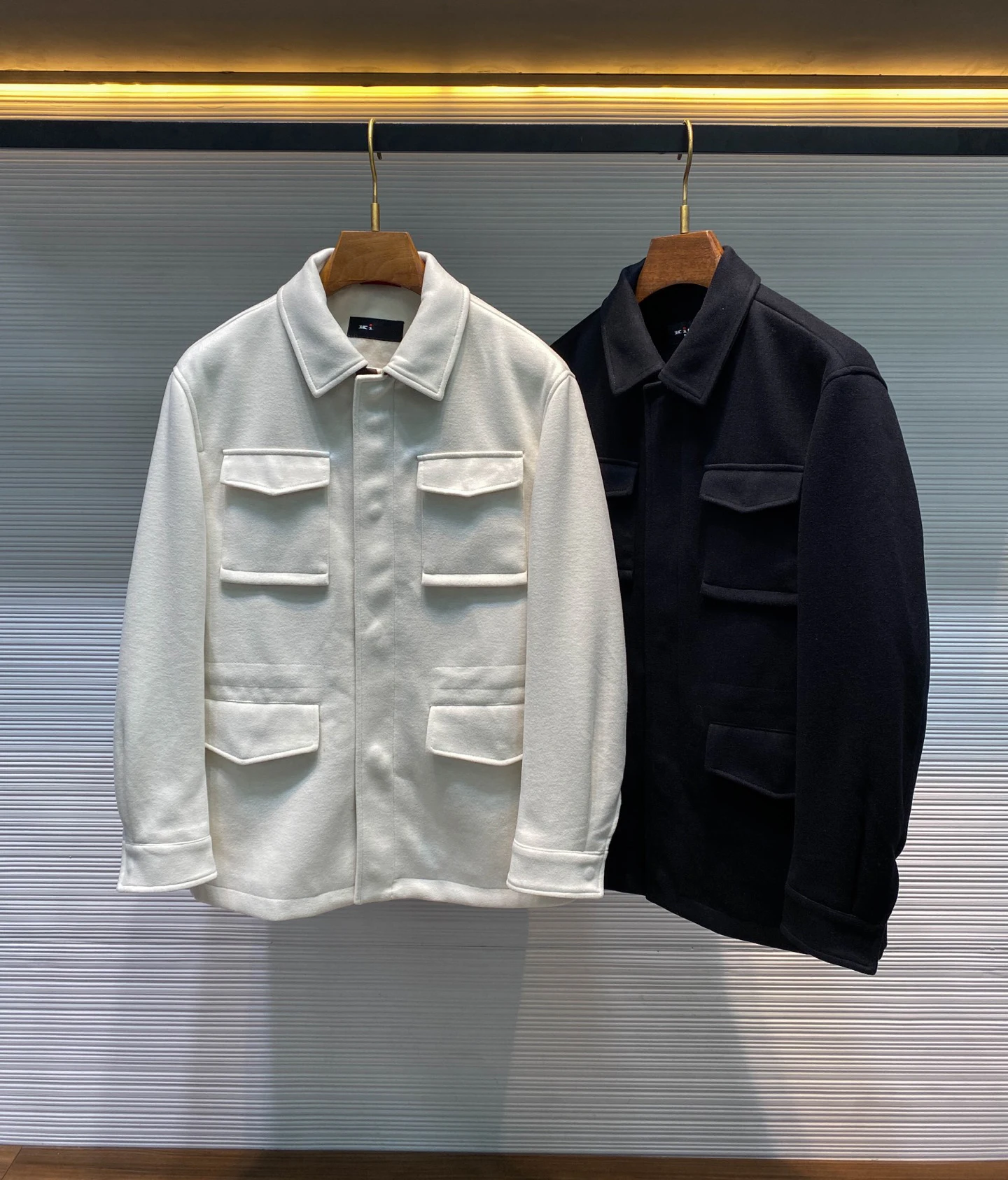 

OECHSLI Jacket men 2026 Autumn winter New fashion Straight fashion button embroidery pocket high quality Coat big size M-XXXL