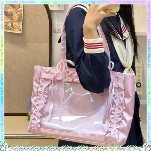 Imagen 2 del producto Nuevo Anime moda versátil para niñas lazo de satén insignia transparente productos bolsa para el dolor bolso de hombro Itabag de dos dimensiones