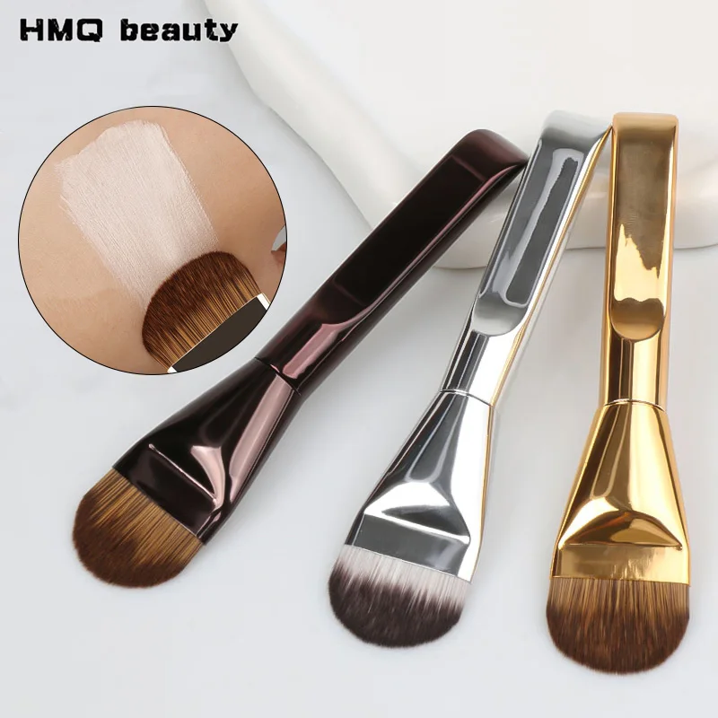 1pcs Tongue-Shaped Seamless Foundation Brush Non-marking Concealer Mixed With Foundation Cream Flat Makeup Brush Beauty Tool
