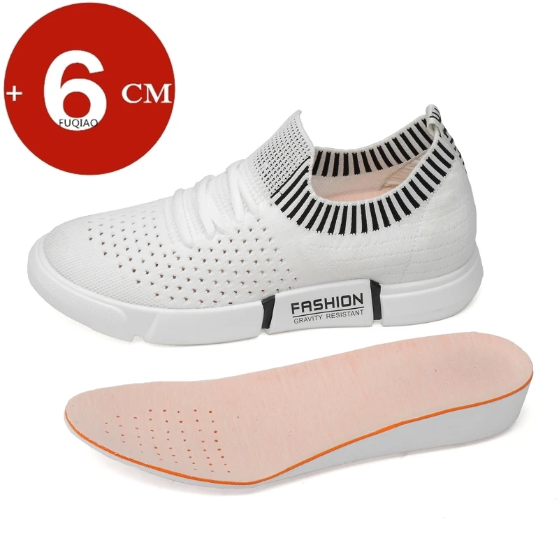 Podnieś buty Soprt Man buty na koturnie wzrost buty dla mężczyzn 6cm buty do jazdy samochodem modne trampki swobodna siateczka mokasyny