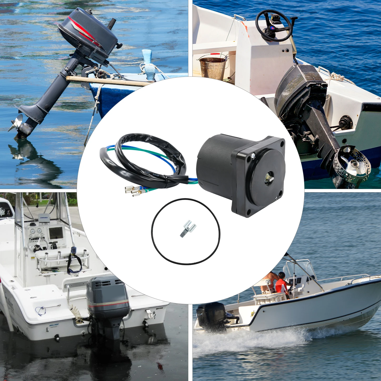 

Tilt Trim Motor Compatible Replacement for Yamaha 2-Stroke & 4-Stroke 40-50; 150-300 HP Outboard Lifting Motors(67H, Flat Plug)