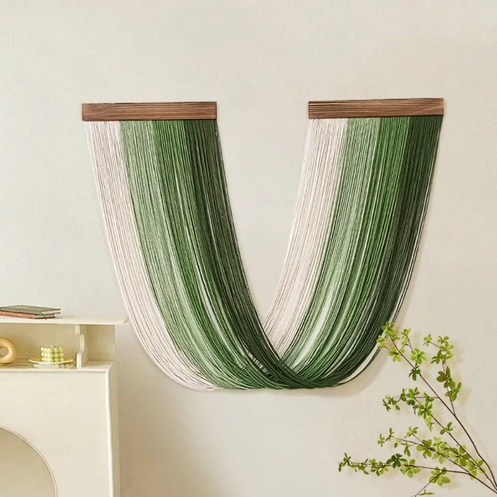 

Hanging Decoration Wooden Wall Hanging Tapestry Tassel Aesthetic Curtain Tapestry Hand-Woven Cotton Rope Tapestry Apartment