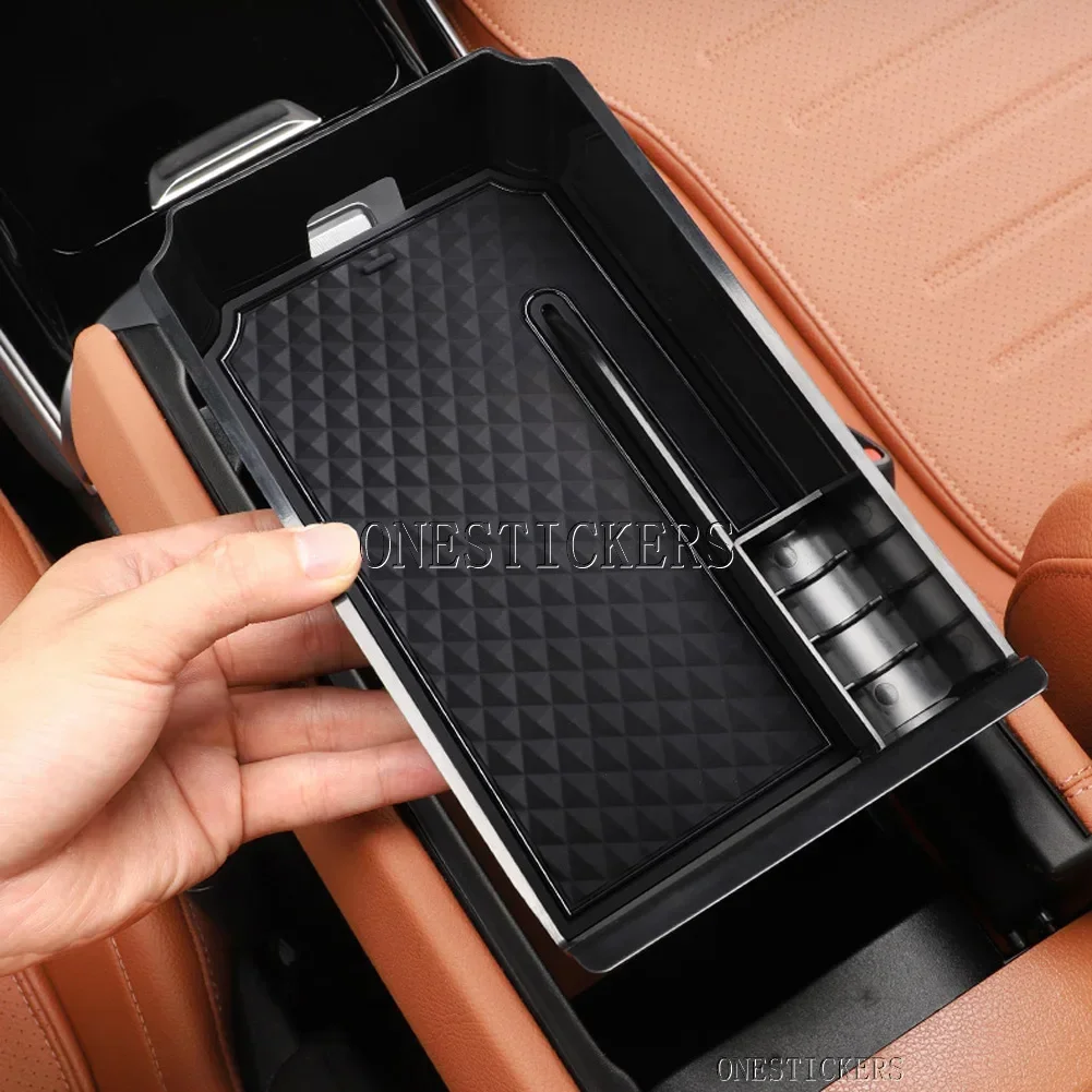 لمرسيدس بنز GLC الفئة X254 W254 GLC260 GLC300 2023-2025 سيارة مركز وحدة التحكم مسند الذراع صندوق صندوق تخزين حامل صينية منظم