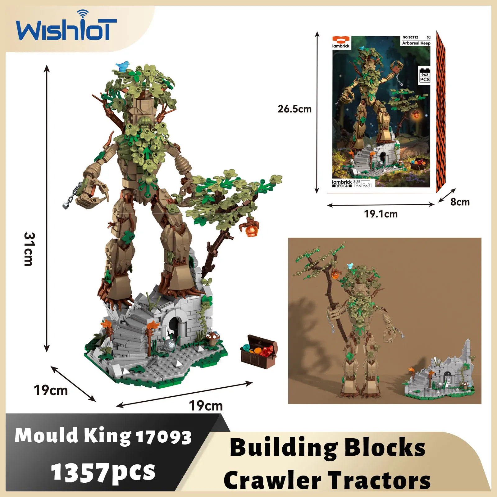 

942 шт., строительные блоки, древнее город, дерево Софоры, дух дерева, человек, мифологическая фигурка, модель, игрушка для мальчика, праздничный подарок