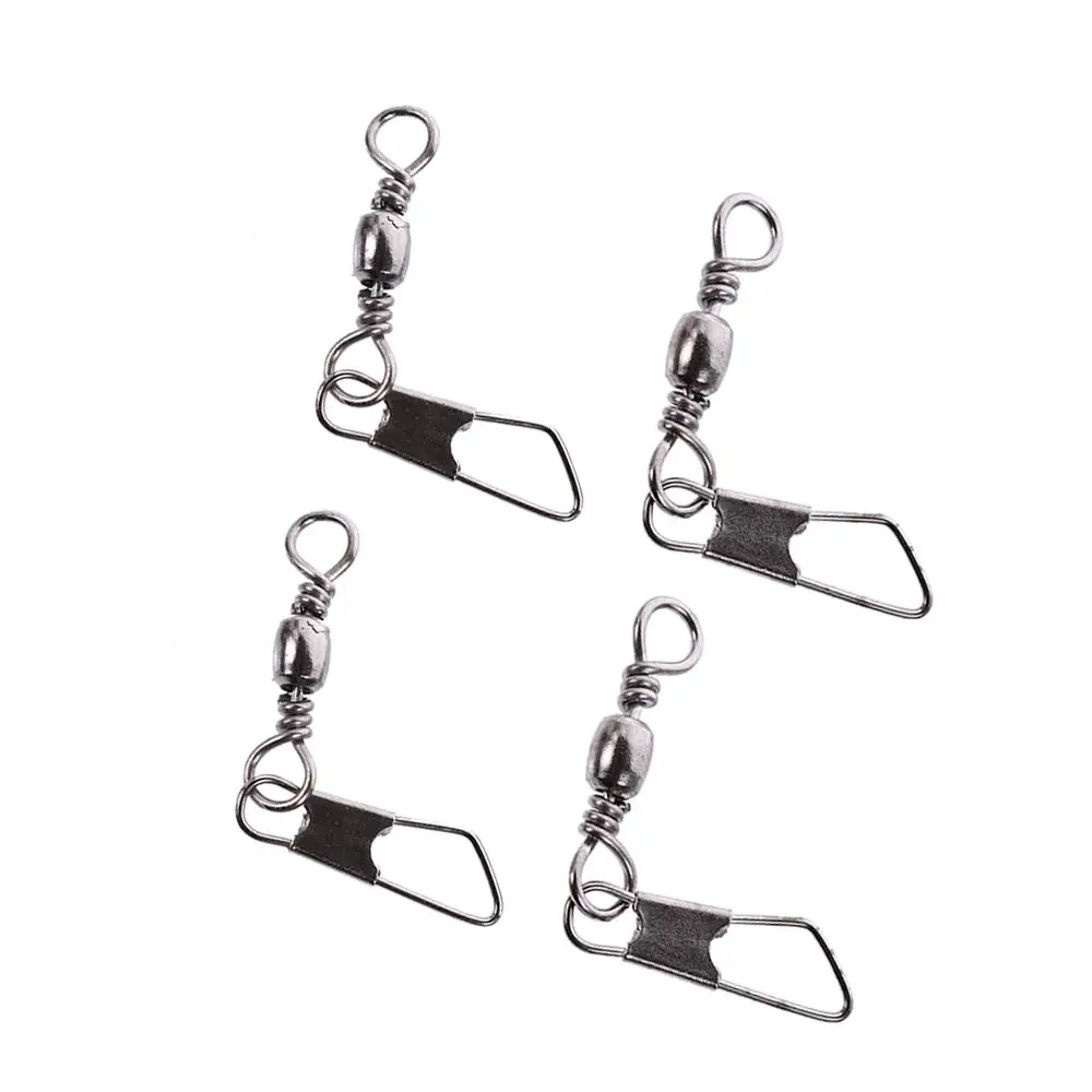 100PCS/pack With Interlock Tool Hanging Snap Fishing Pins Fishing Line Connector Swivels Solid Rings